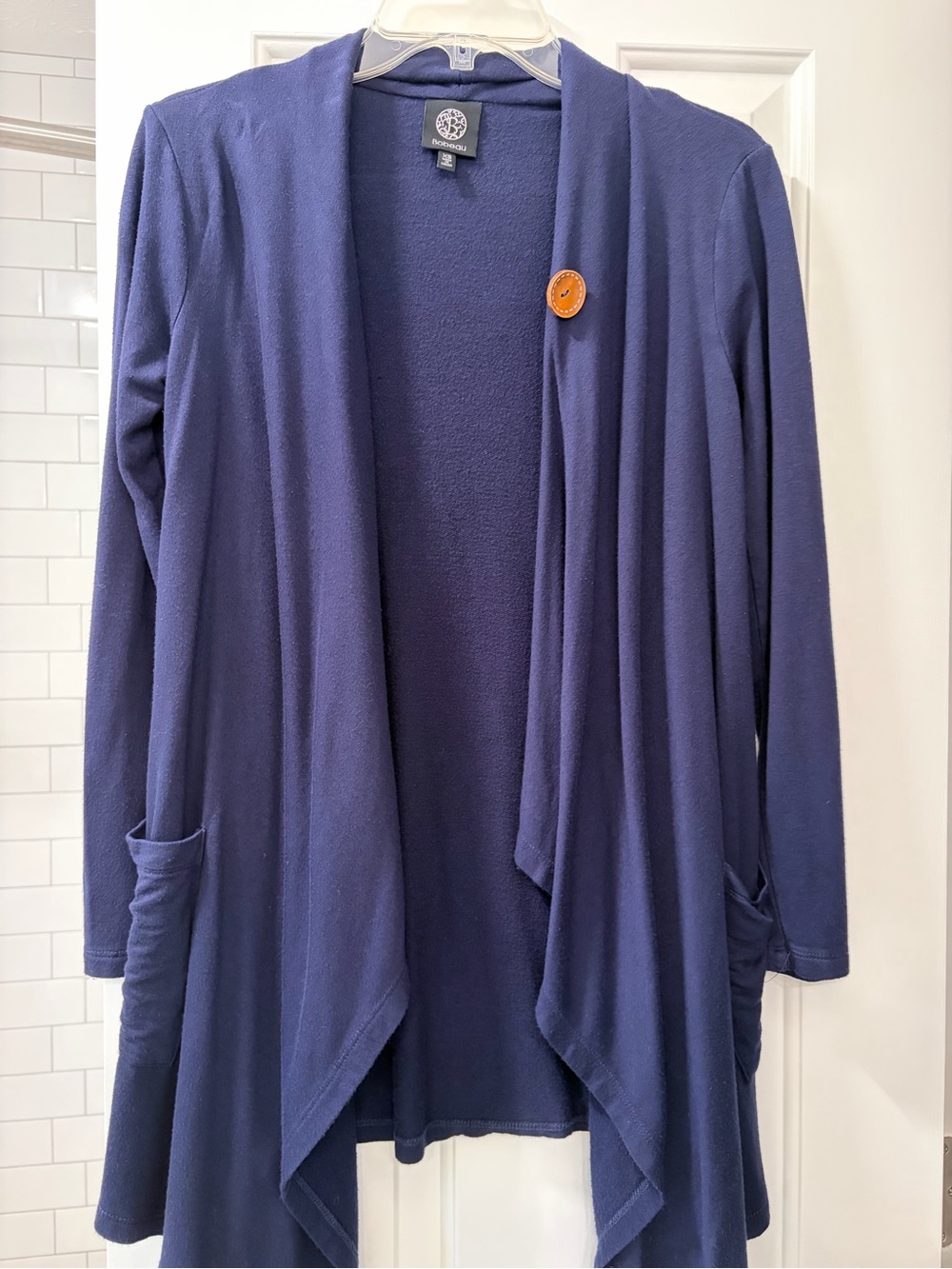 Navy Open-Front Women's Cardigan Sweater